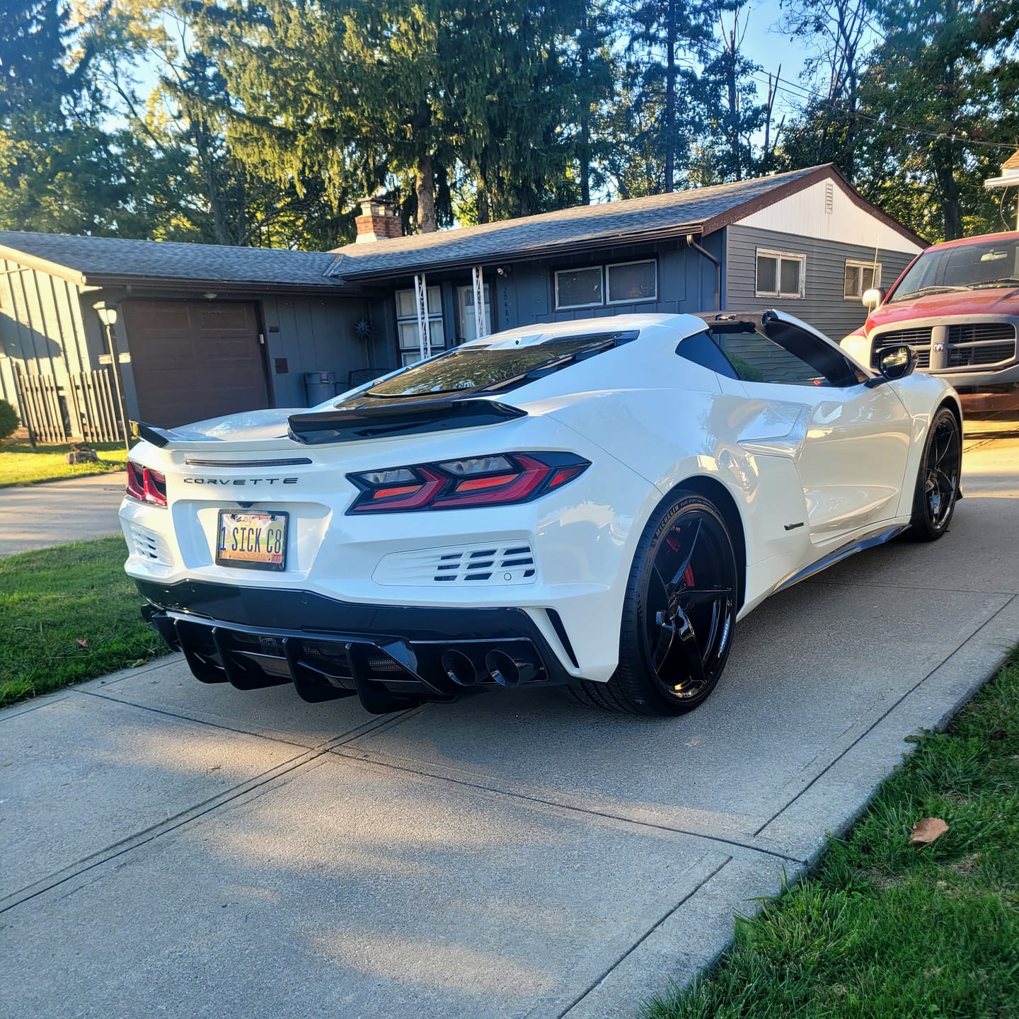 Customer photo review of Corvette C8 Stingray DRY CARBON FIBEr Add-On Rear Diffuser Fin