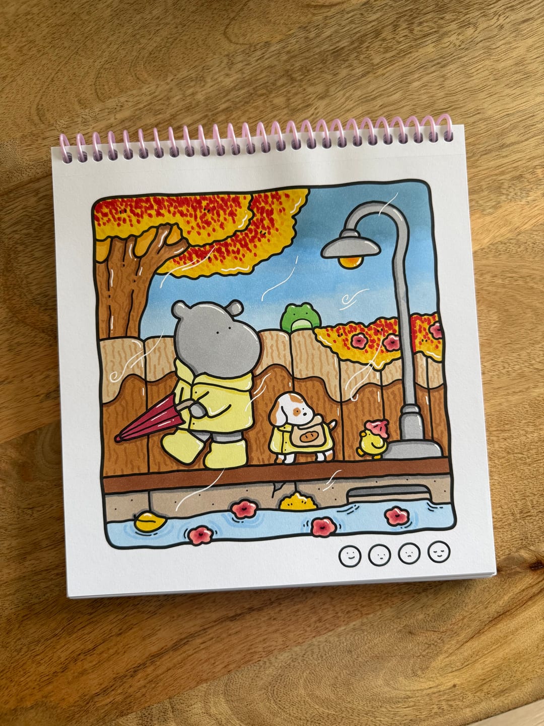 Customer photo review of Ohuhu x Coco Wyo Cozy Mood Coloring Kit, Honolulu B 48 Colors Alcohol Markers with Brush & Fine Dual Tips, Coloring Book with Mood Tracker Pages
