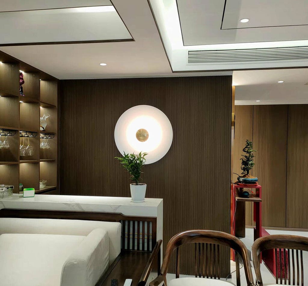 Customer photo review of Reflective Disc Wall Light, Copper or Chrome, 30 to 60 cm
