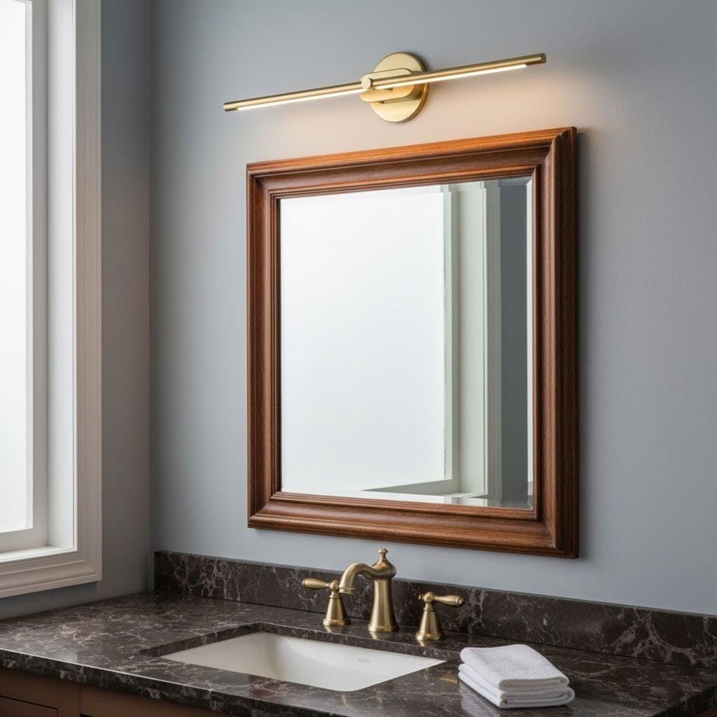Customer photo review of Minimalist Linear Wall Lamp, Metal LED Vanity Light, 3000K, Dimmable