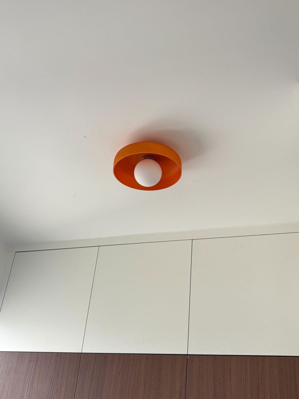 Customer photo review of Glass Flush Mount Ceiling Light, Round Metal Body, 25 cm