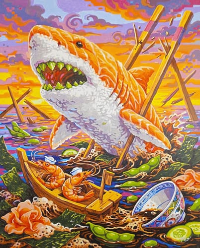 Customer photo review of Sushi Shark (Paint by Numbers)