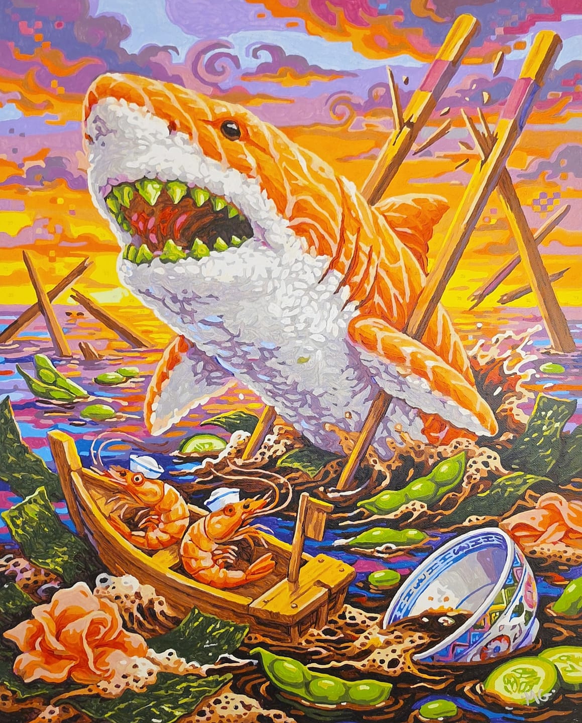 Customer photo review of Sushi Shark (Paint by Numbers)