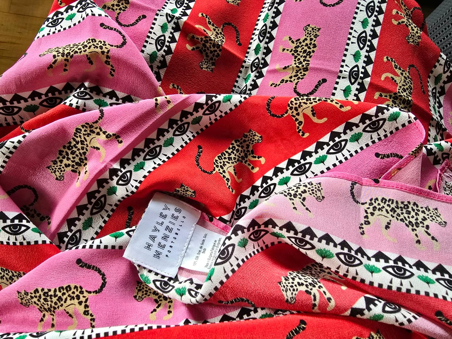 Customer photo review of Pristine Hayley Menzies Leopard Silk Scarf