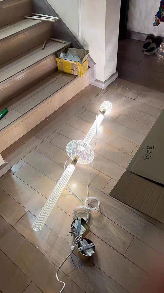 Customer photo review of Crystal Cylinder Pendant Light, Champagne Gold Joints, Dimmable
