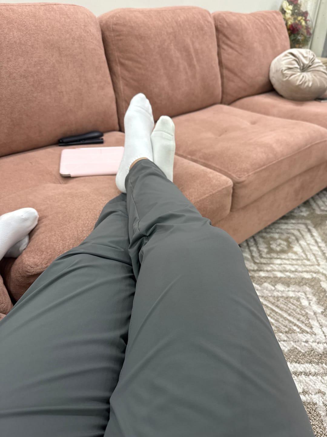 Customer photo review of Black All Day Stretch Pants