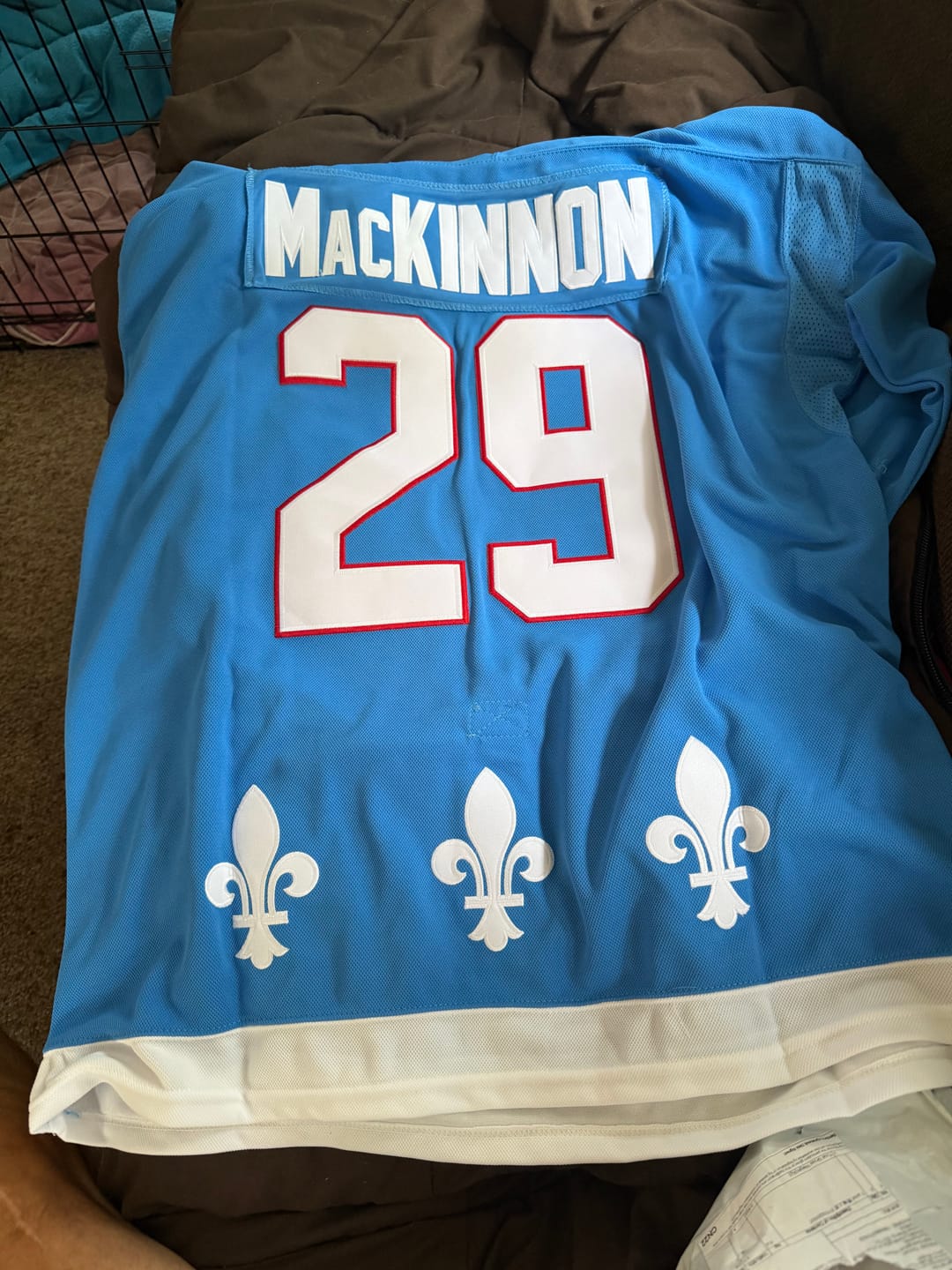 Customer photo review of Men's Colorado Avalanche Nathan MacKinnon #29 Blue Player Jersey