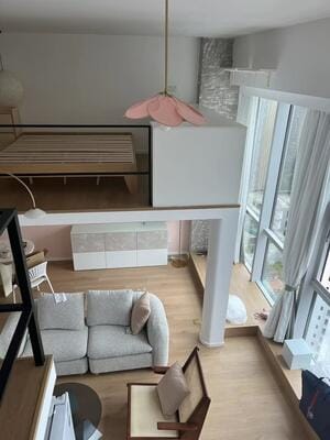 Customer photo review of Fabric Petal Dome Pendant Light, Gold Frame, 60 to 120 cm