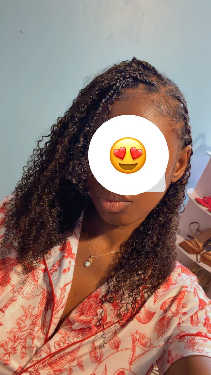 Customer photo review of Multi-Textured Kinky Curly Crochet Hair
