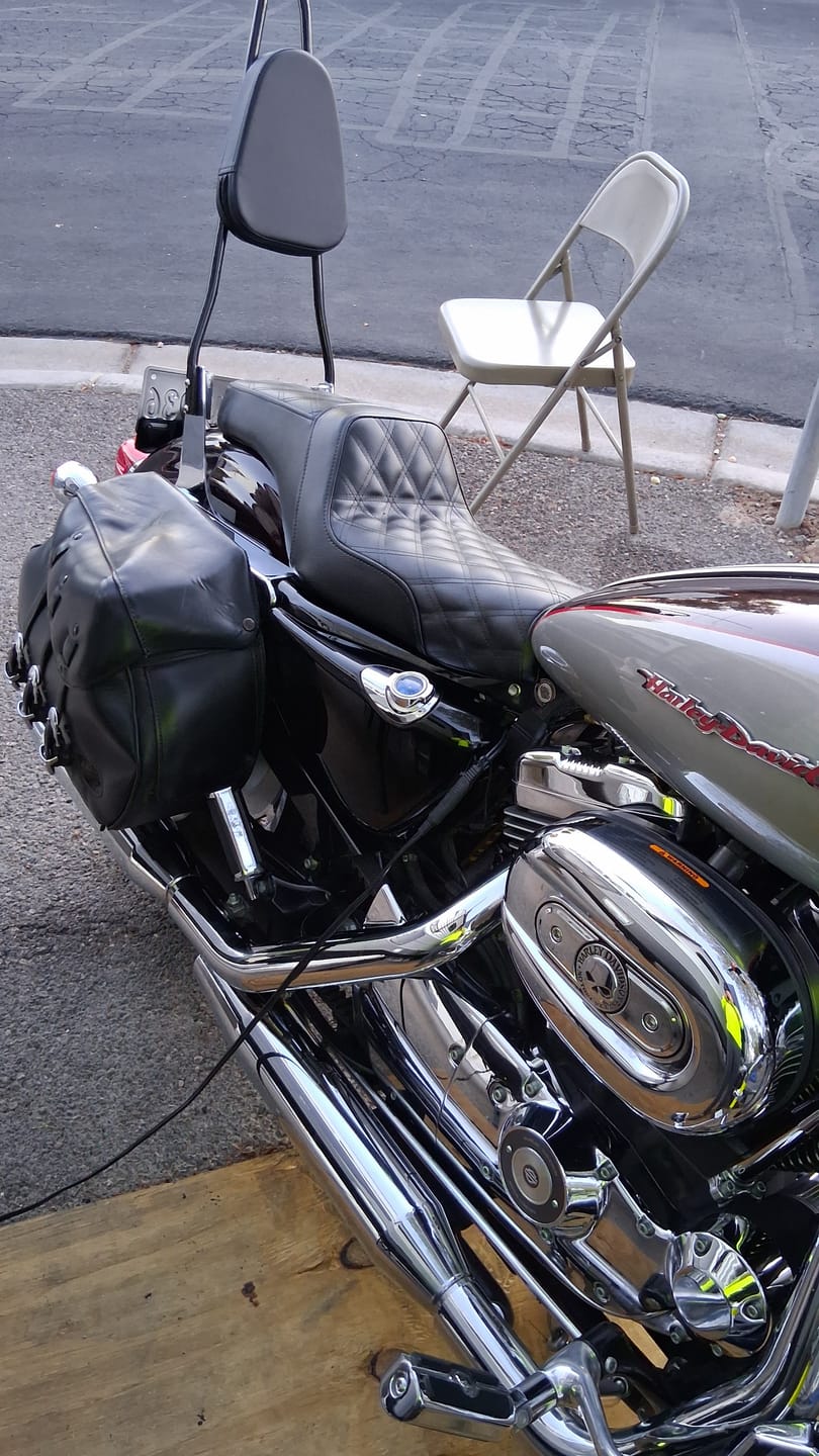 Customer photo review of Iron Born Diamond Stitch 2-Up Seat For Harley Sportster 1200 Custom XL1200C Black