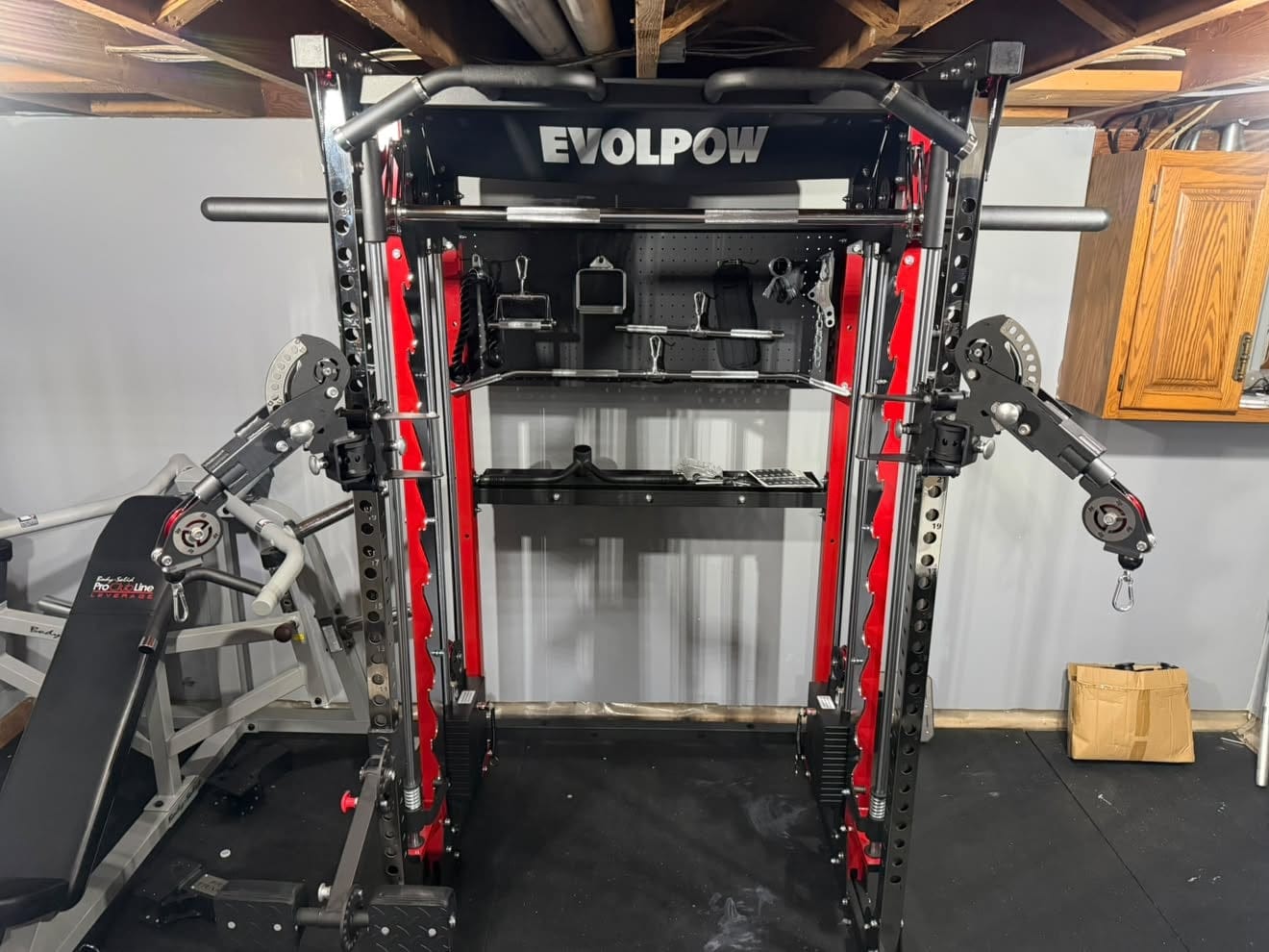 Customer photo review of EVOLPOW M2B Pro Brute All-In-One Smith Machine Home Gym with Dual Weight Stacks