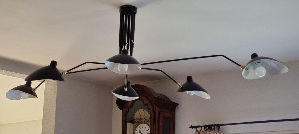 Customer photo review of Brass Ball-Joint Ceiling Light, 3 or 5 Arms, Black or White