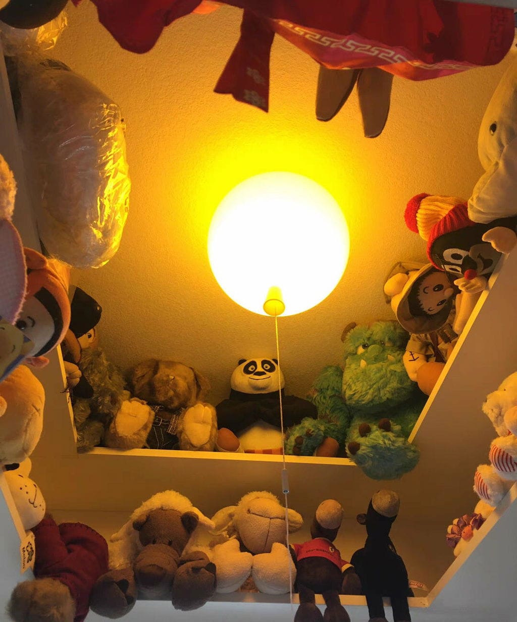 Customer photo review of Balloon Flush Mount Ceiling Light, Pull-Cord Switch, 25-35 cm