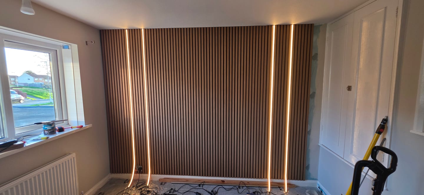 Customer photo review of Natural Oak Acoustic Wall Panel