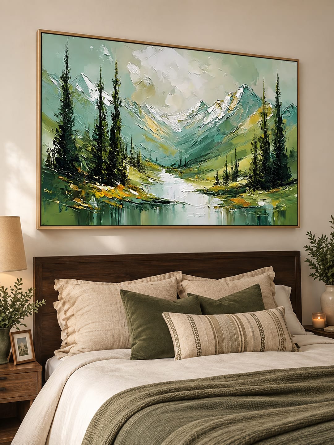 Customer photo review of "Secret Forest" – Textured Mountain Valley Palette Knife Oil Painting