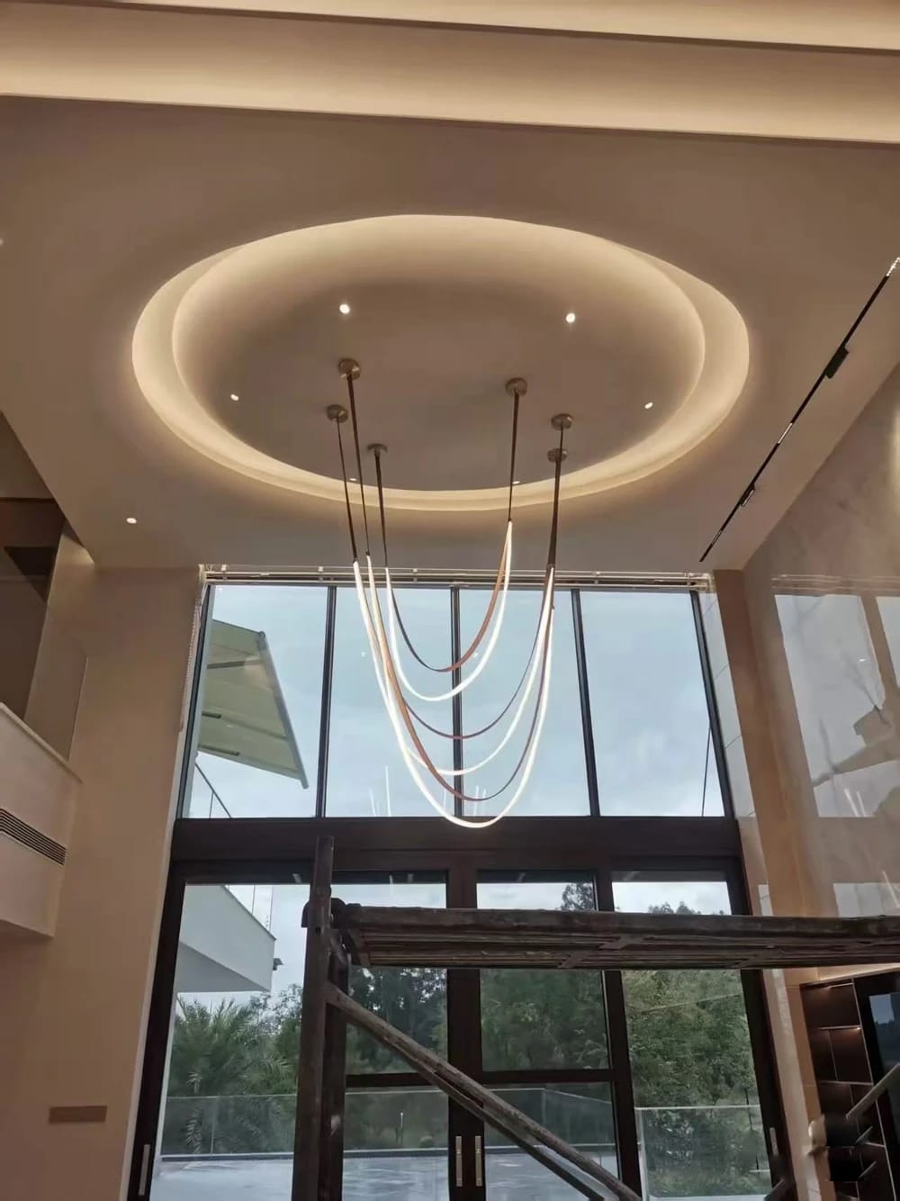 Customer photo review of Gale Leather Belt Chandelier
