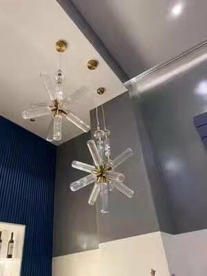Customer photo review of Crystal Cylinder Pendant Light, Champagne Gold Joints, Dimmable