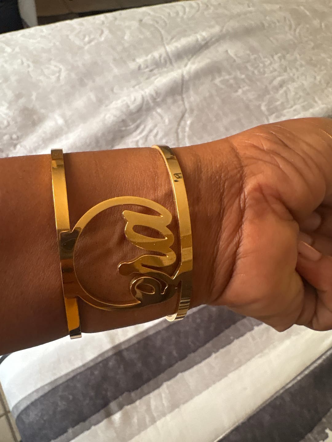 Customer photo review of Gold ERA Signature Cuff Bracelet