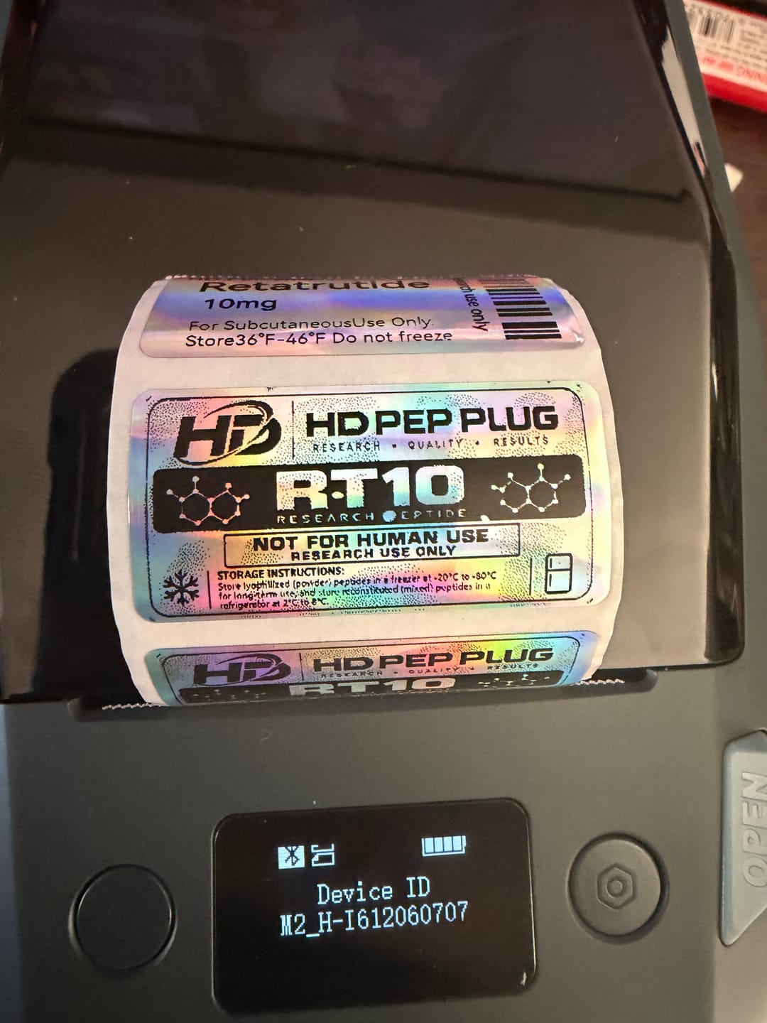 Customer photo review of Thermal Transfer Label Printer Labels for M2, M3