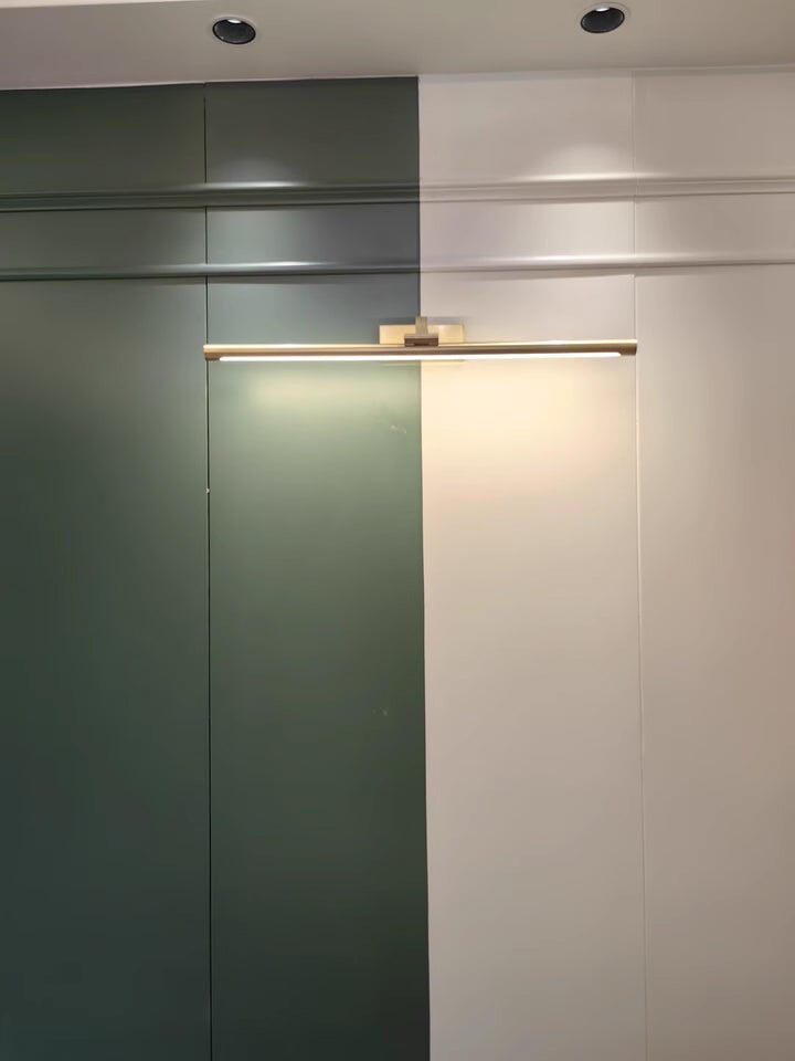 Customer photo review of Brass Wall Light, Integrated LED, White Acrylic Shade, 40-70 cm Wide
