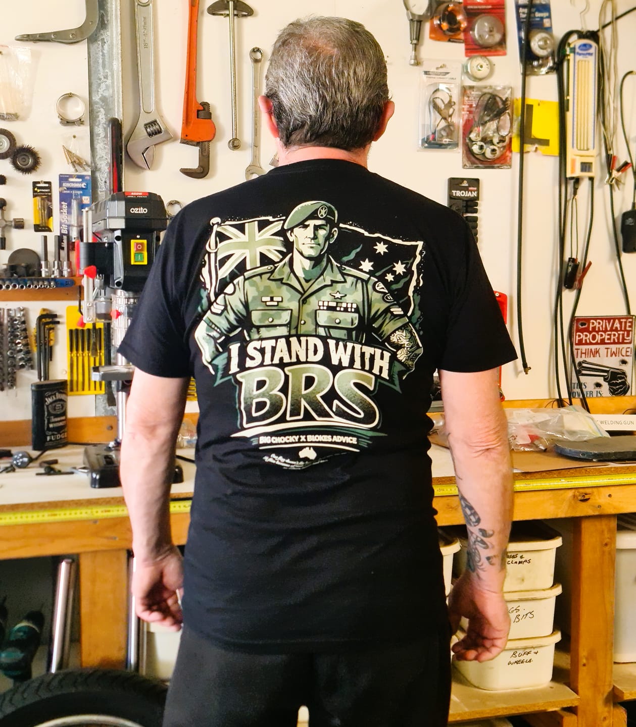 Customer photo review of Big Chocky | Stand With BRS Tee