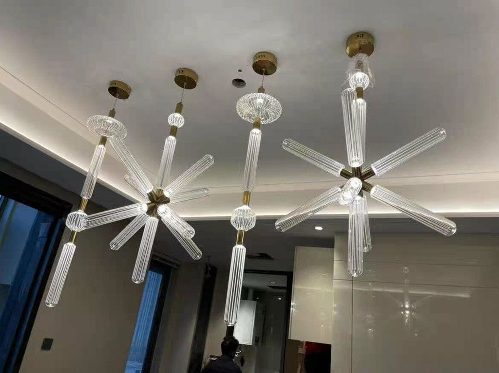 Customer photo review of Crystal Cylinder Pendant Light, Champagne Gold Joints, Dimmable