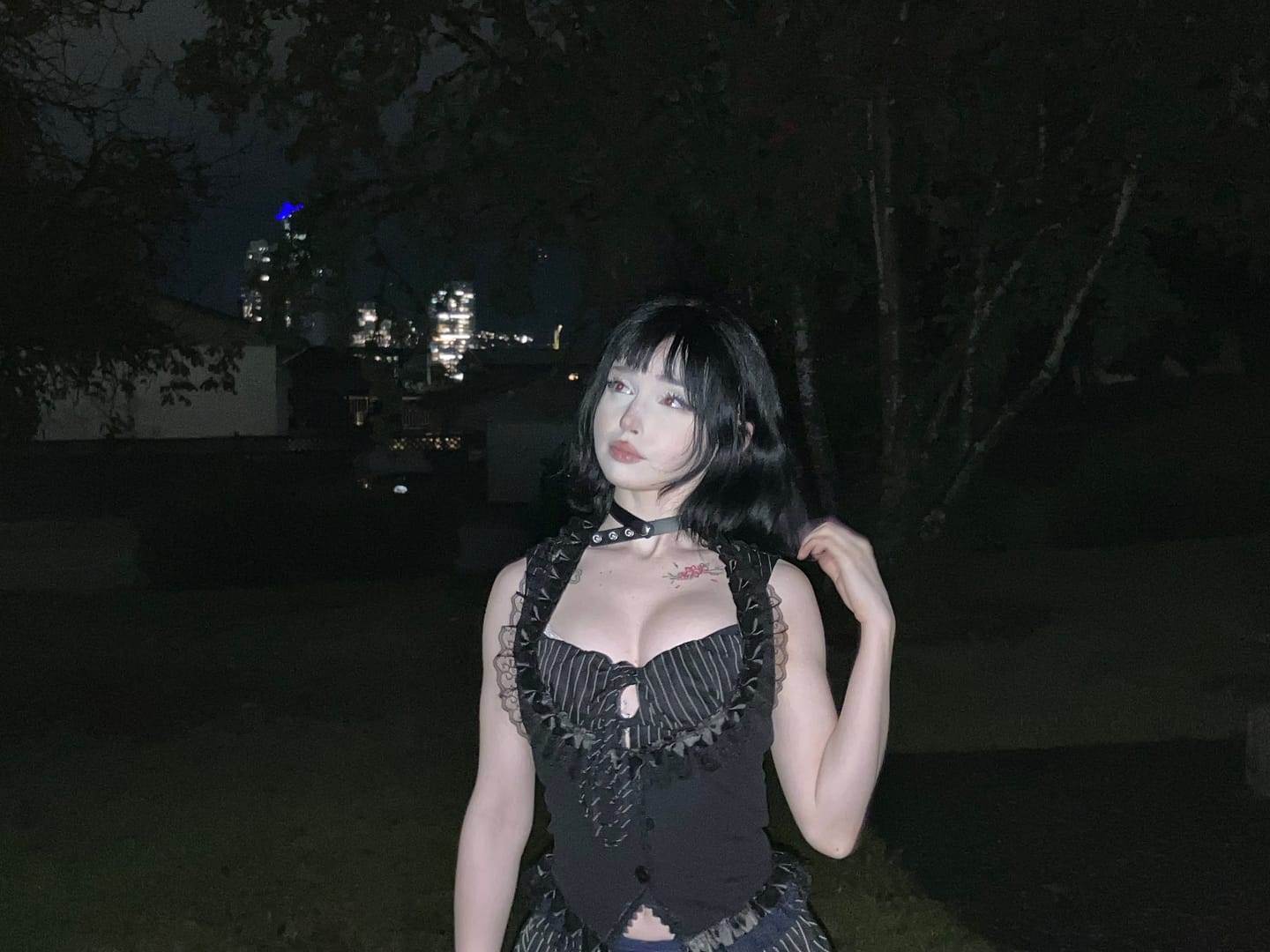 Customer photo review of Corvina Goth Doll Lace Corset Black Vest Top