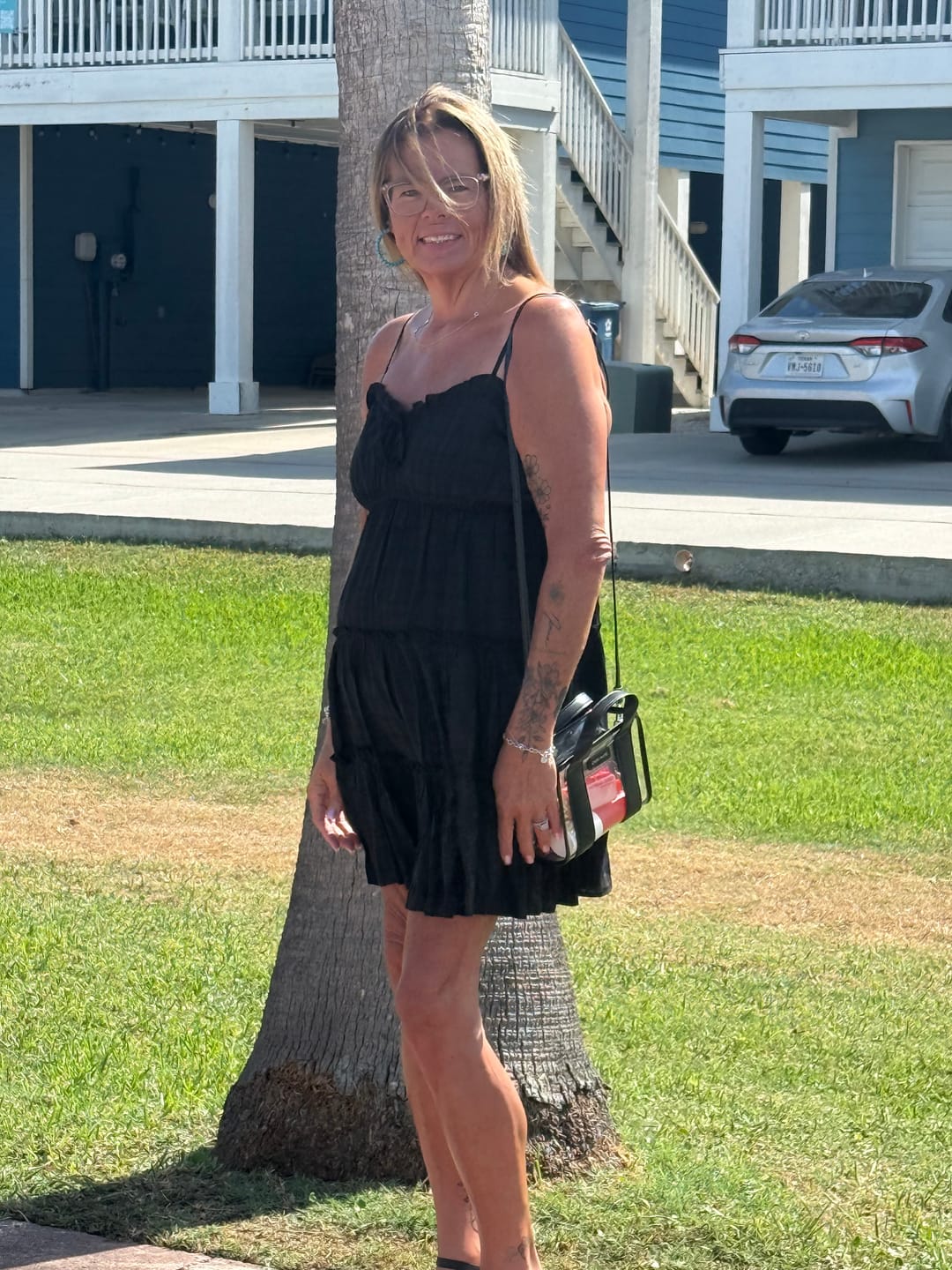Customer photo review of Sleeveless Black Tiered Babydoll Dress