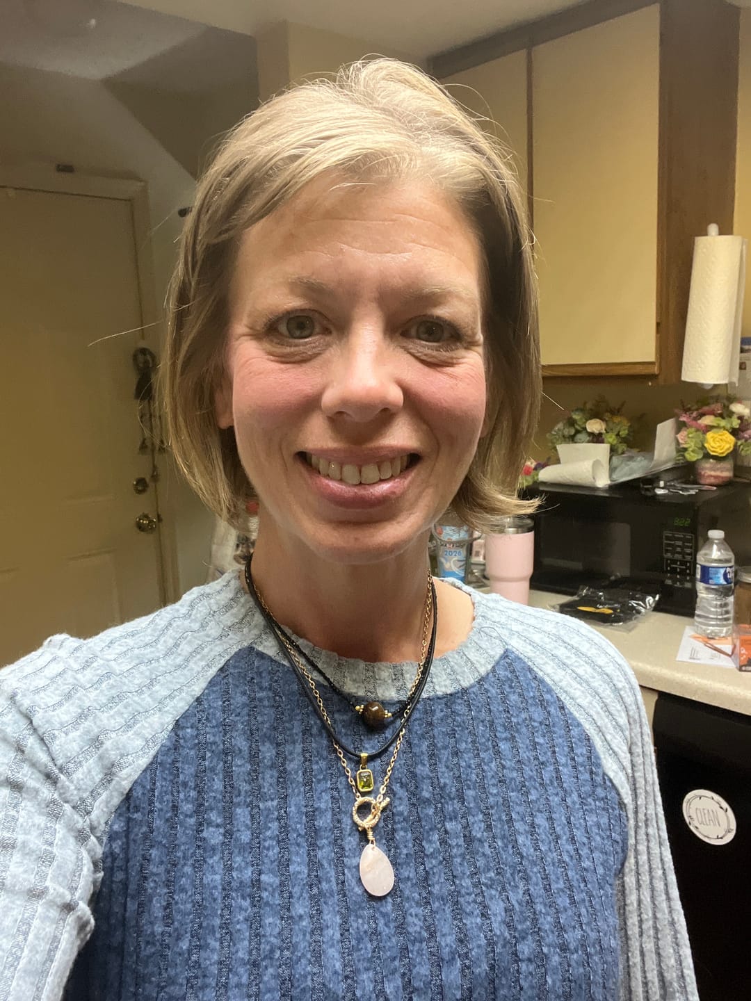 Customer photo review of Golden Chain Necklace with Rose Quartz Stone