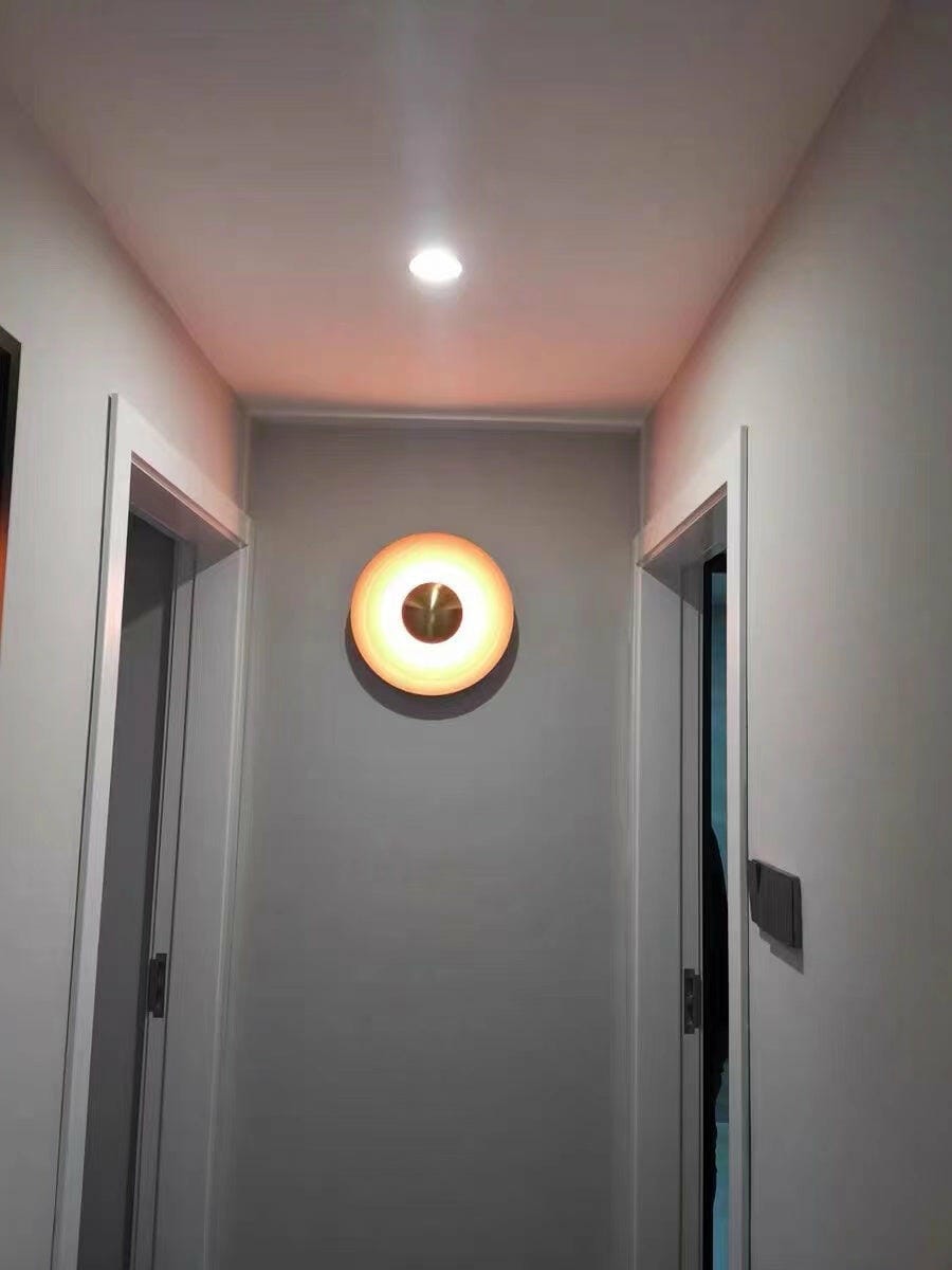 Customer photo review of Reflective Disc Wall Light, Copper or Chrome, 30 to 60 cm