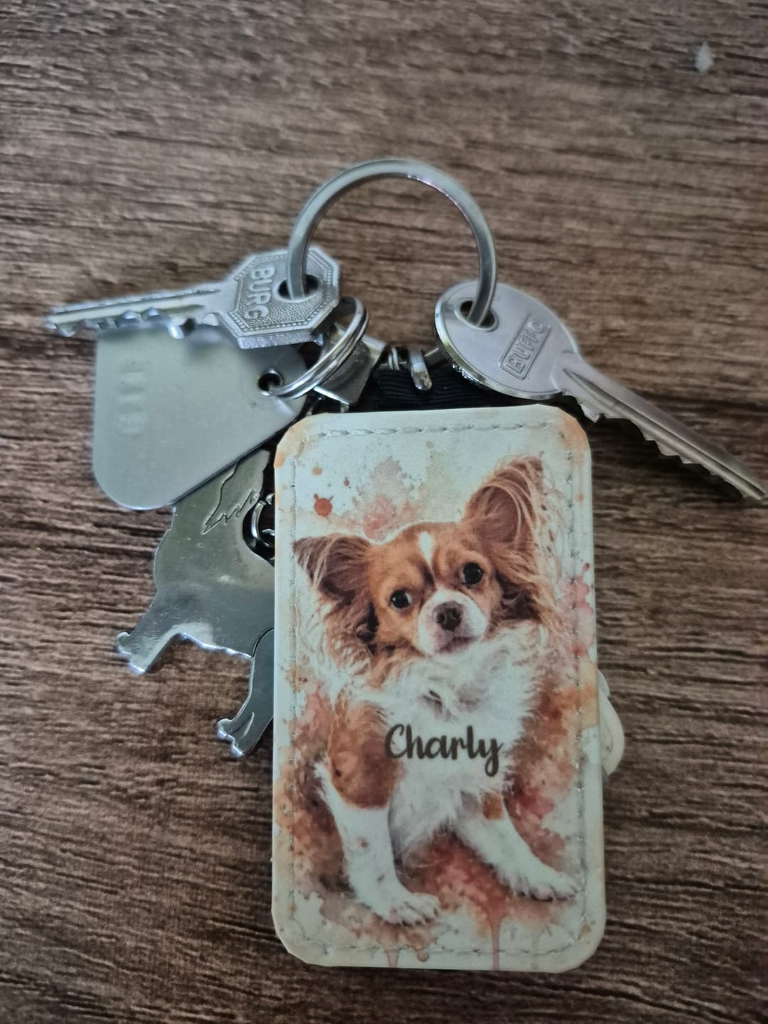 Customer photo review of Personalisierter Schlüsselanhänger - Aquarell Realistisches Porträt