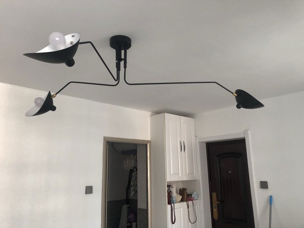 Customer photo review of Brass Ball-Joint Ceiling Light, 3 or 5 Arms, Black or White