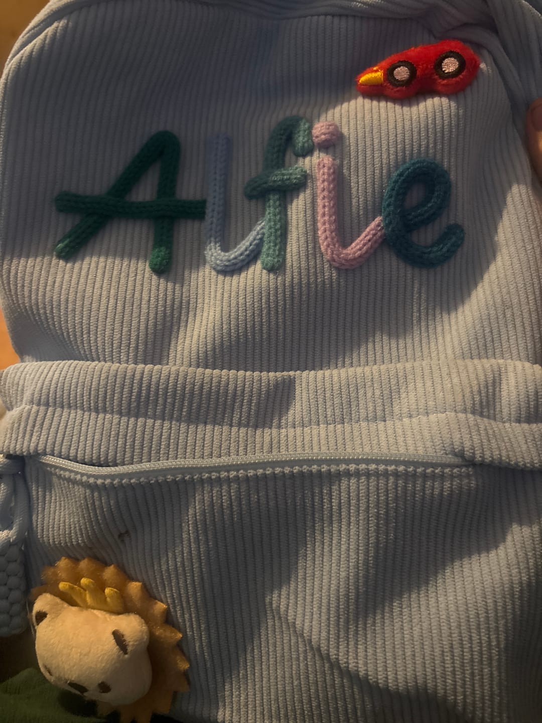 Customer photo review of K&C - Personalized Knitted Backpack