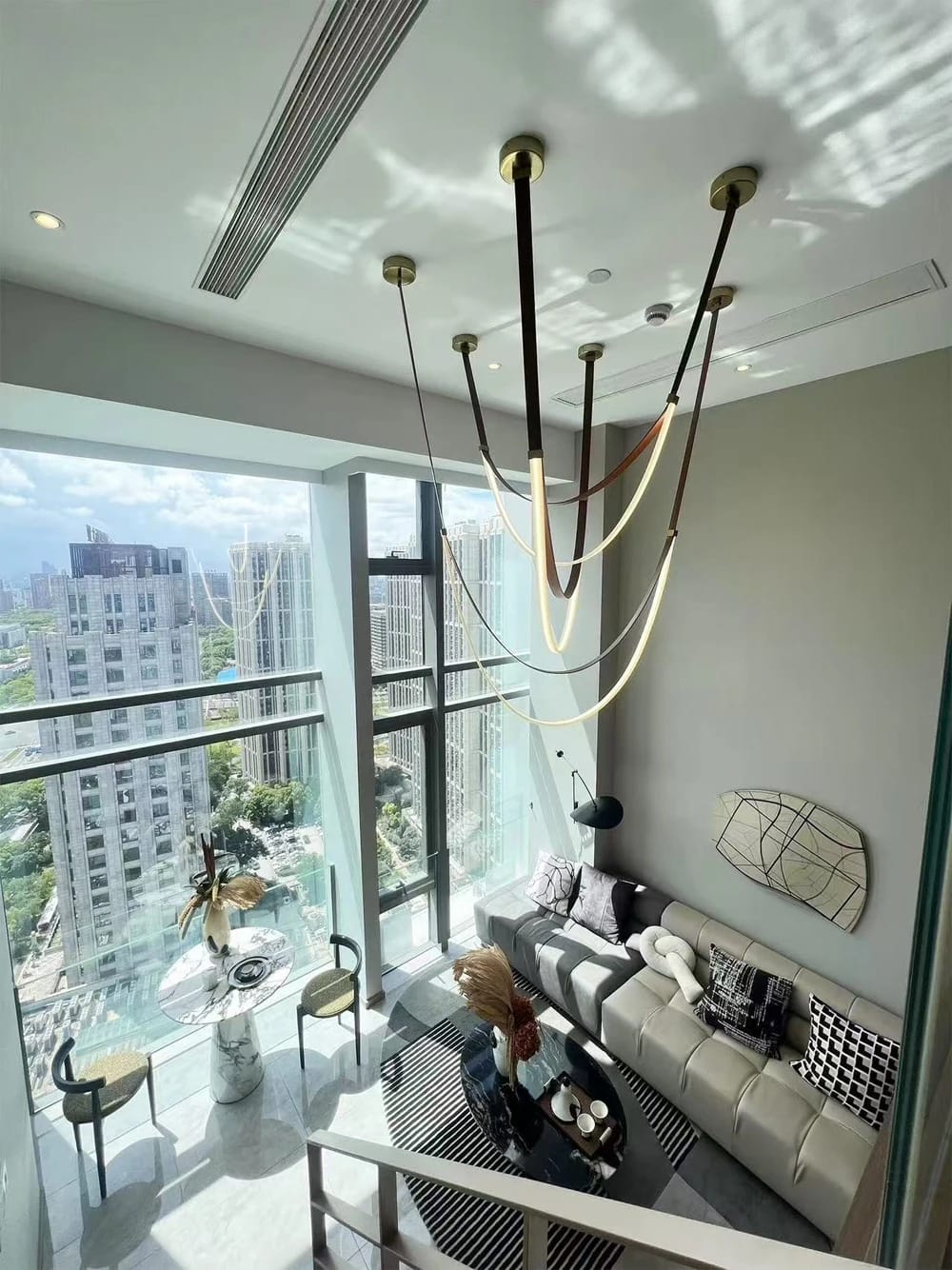 Customer photo review of Gale Leather Belt Chandelier