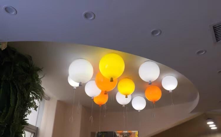 Customer photo review of Balloon Flush Mount Ceiling Light, Pull-Cord Switch, 25-35 cm