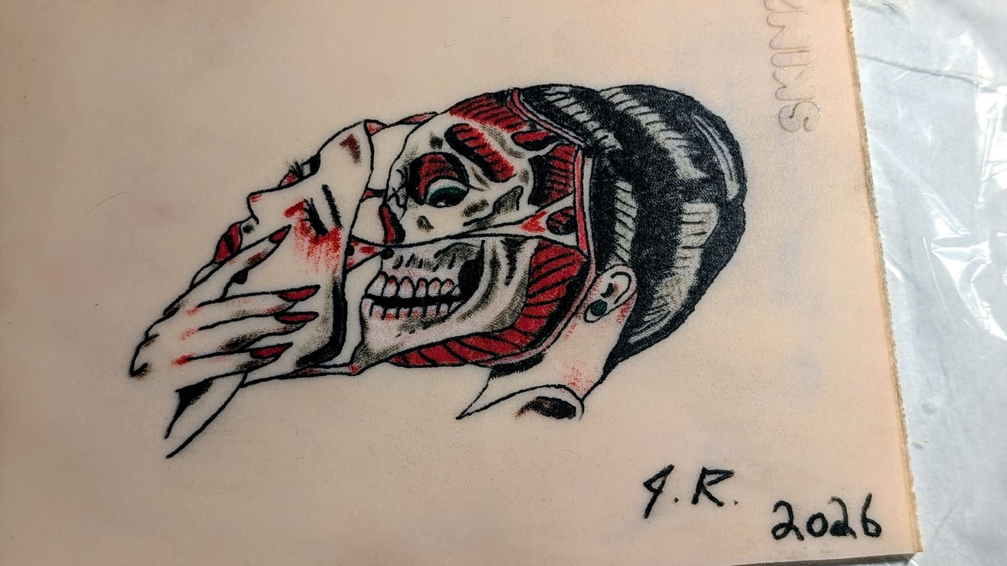 Customer photo review of Tattoo Practice Skin | Size Small A5 | Pack of 10