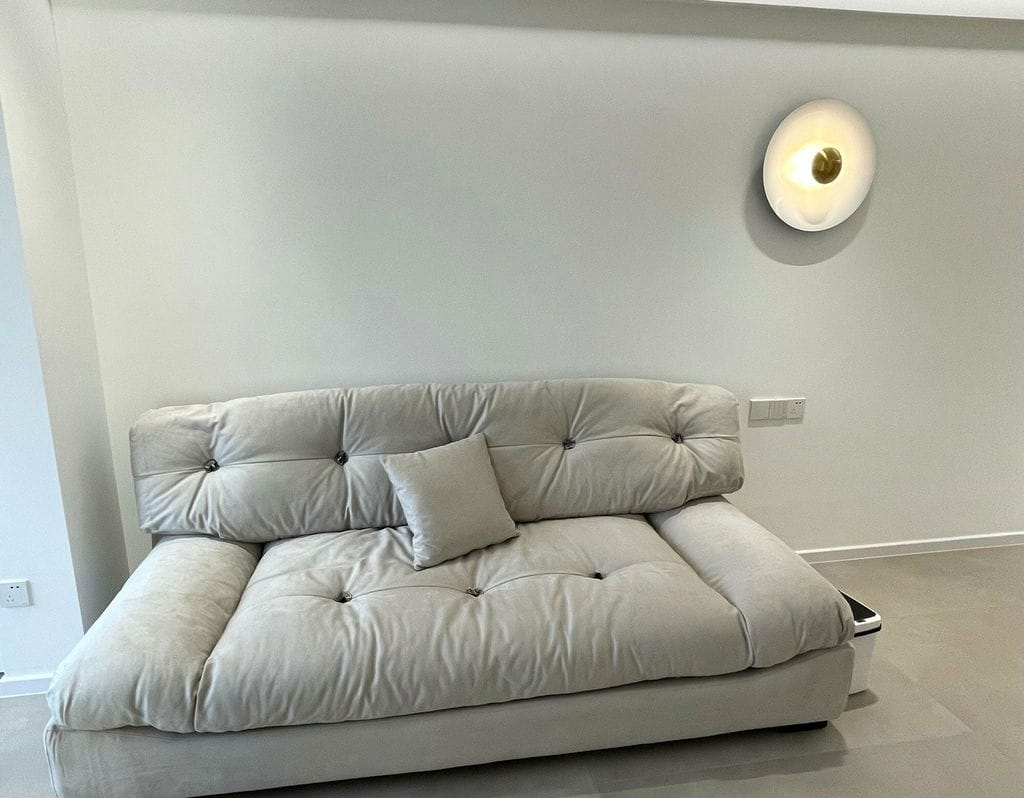 Customer photo review of Reflective Disc Wall Light, Copper or Chrome, 30 to 60 cm
