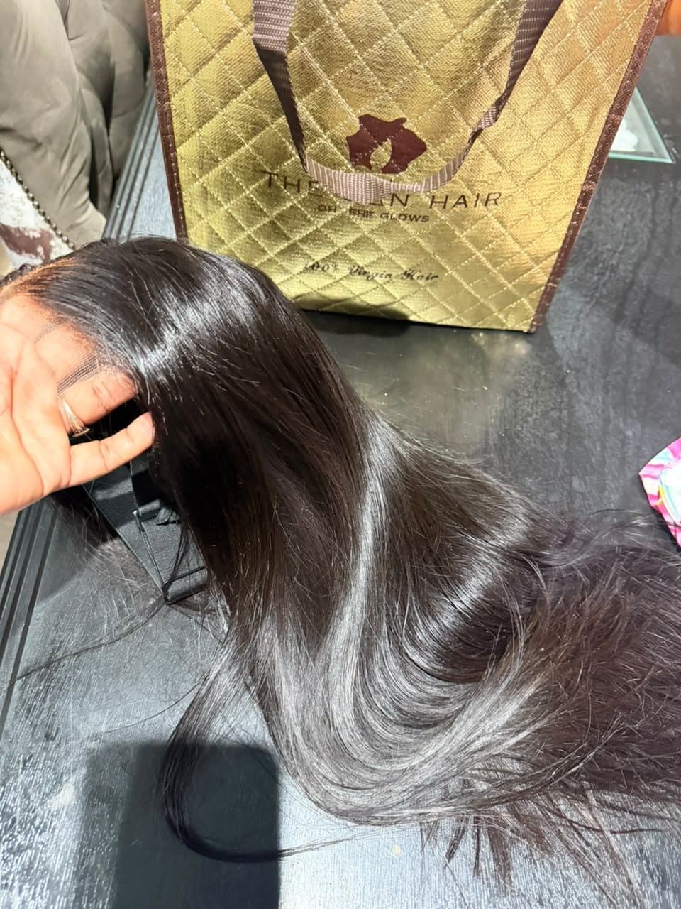 Customer photo review of 16-28" Straight Vietnamese Wig- 5x5 HD Lace Closure