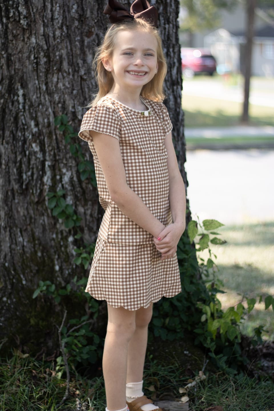 Customer photo review of Cinnamon Gingham Athletic Set