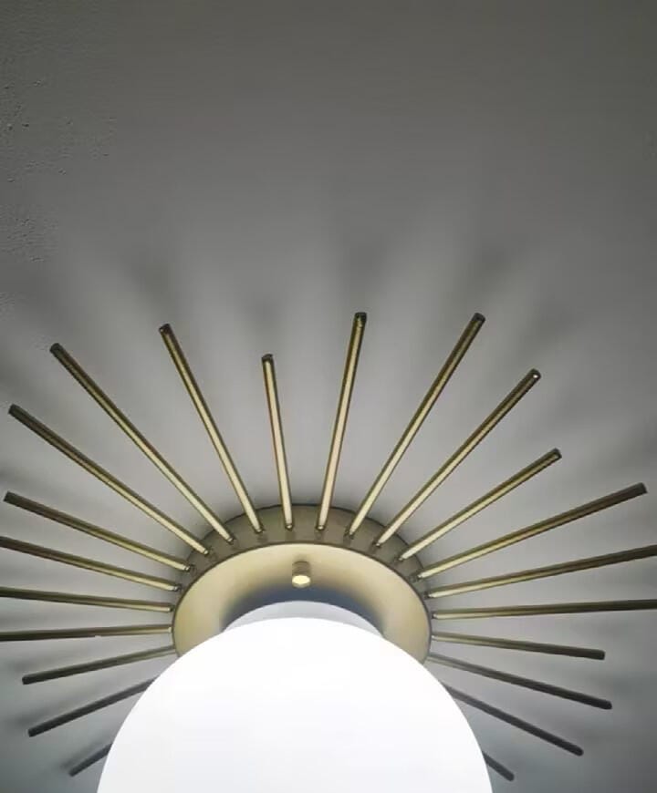 Customer photo review of Brass Ceiling Light, Frosted Glass Globe, Ceiling or Wall Mount
