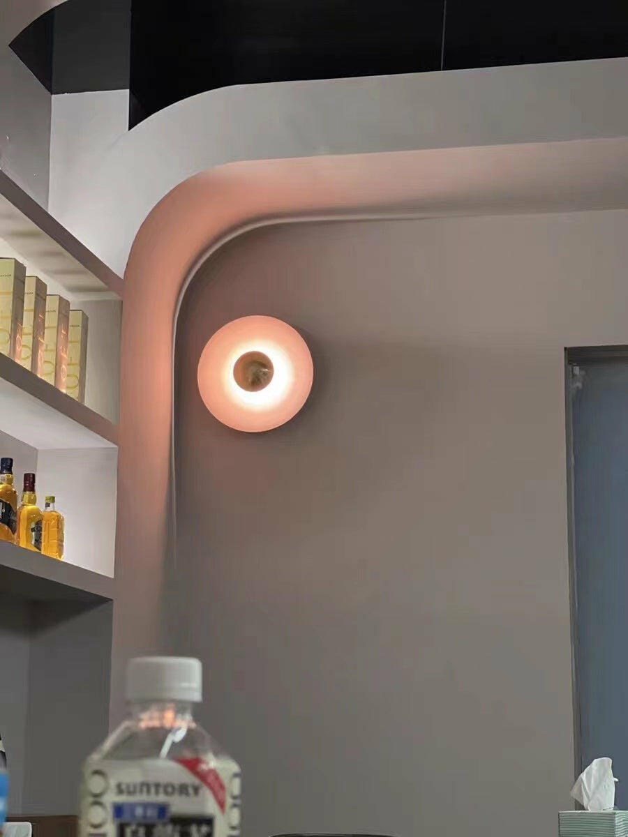 Customer photo review of Reflective Disc Wall Light, Copper or Chrome, 30 to 60 cm