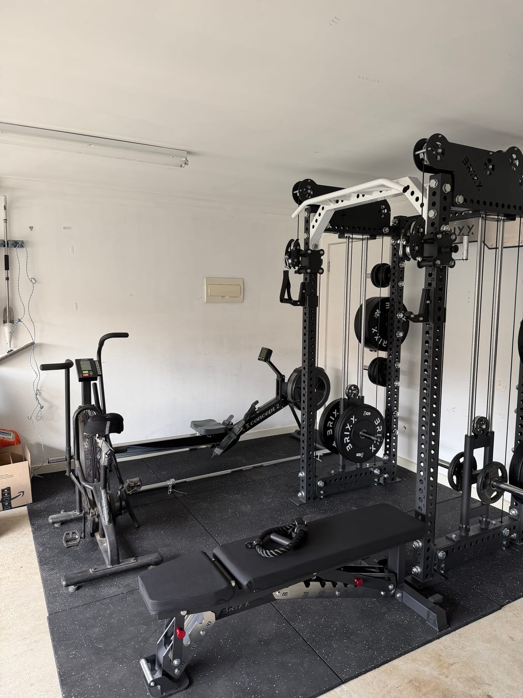 Customer photo review of BRIXX Apollo 2000 Functional Trainer, Bench, Plates & Barbell Package
