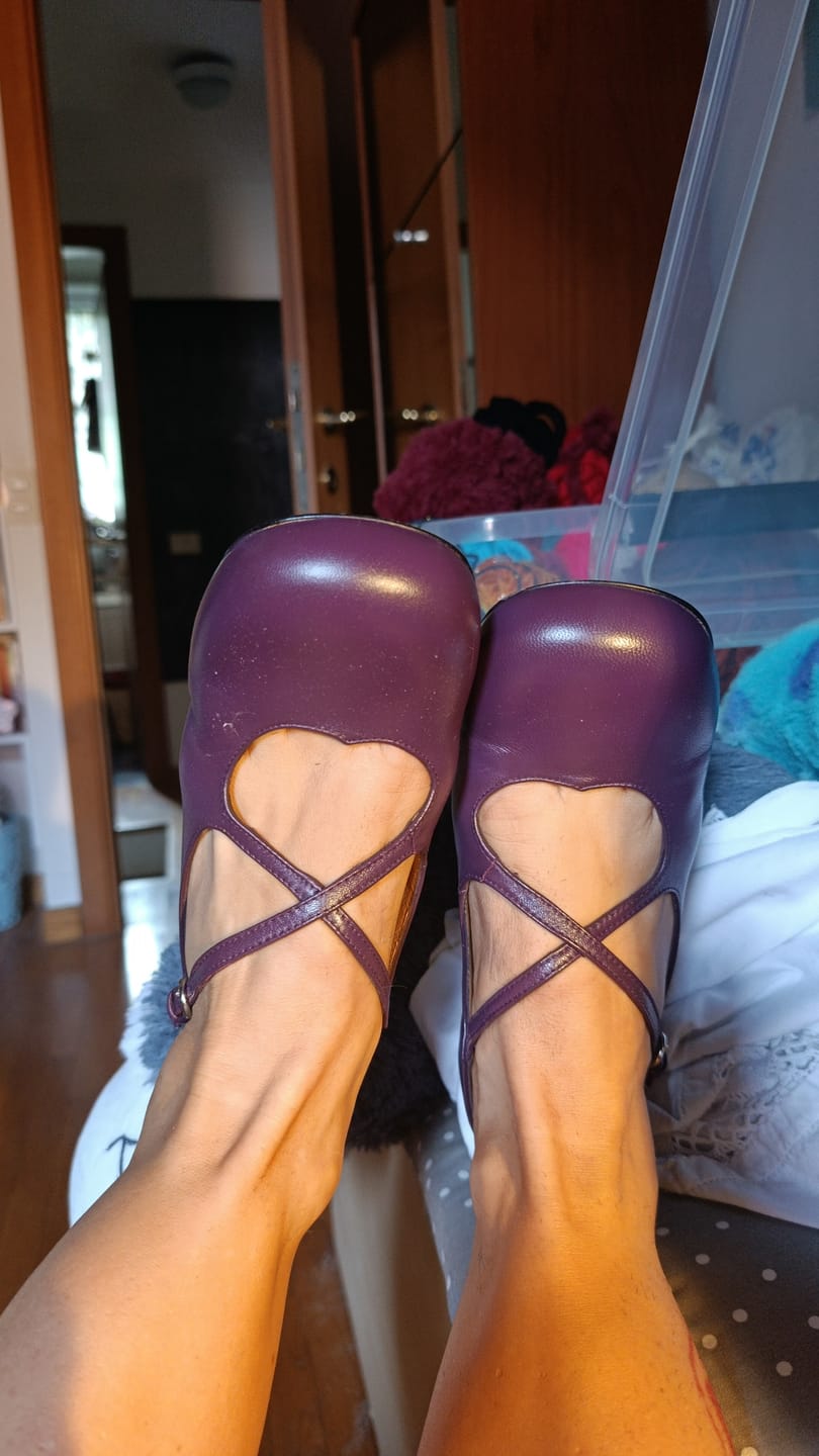 Customer photo review of Spath Prugna maryjane in nappa prugna tacco 3.5 artigianale lagattaconglistivali