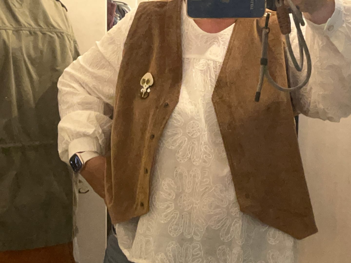 Customer photo review of Veston Jean - Velours côtelé camel