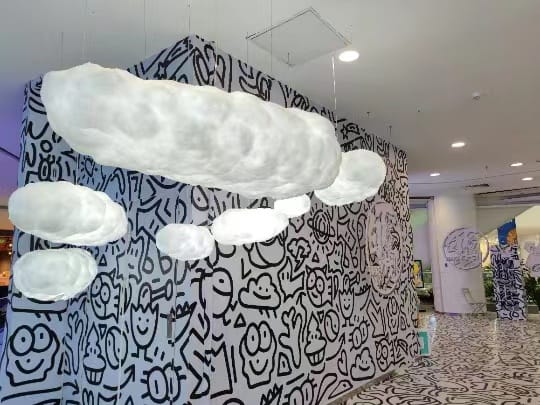 Customer photo review of Cloud-Shaped Fabric Pendant Light, Creased Texture, 30 to 90 cm
