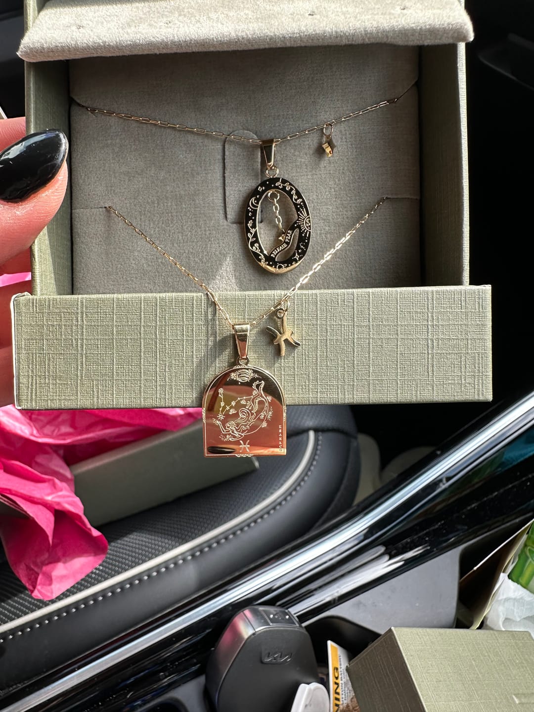 Customer photo review of I AM PISCES ZODIAC AFFIRMATION NECKLACE (Last Restock)