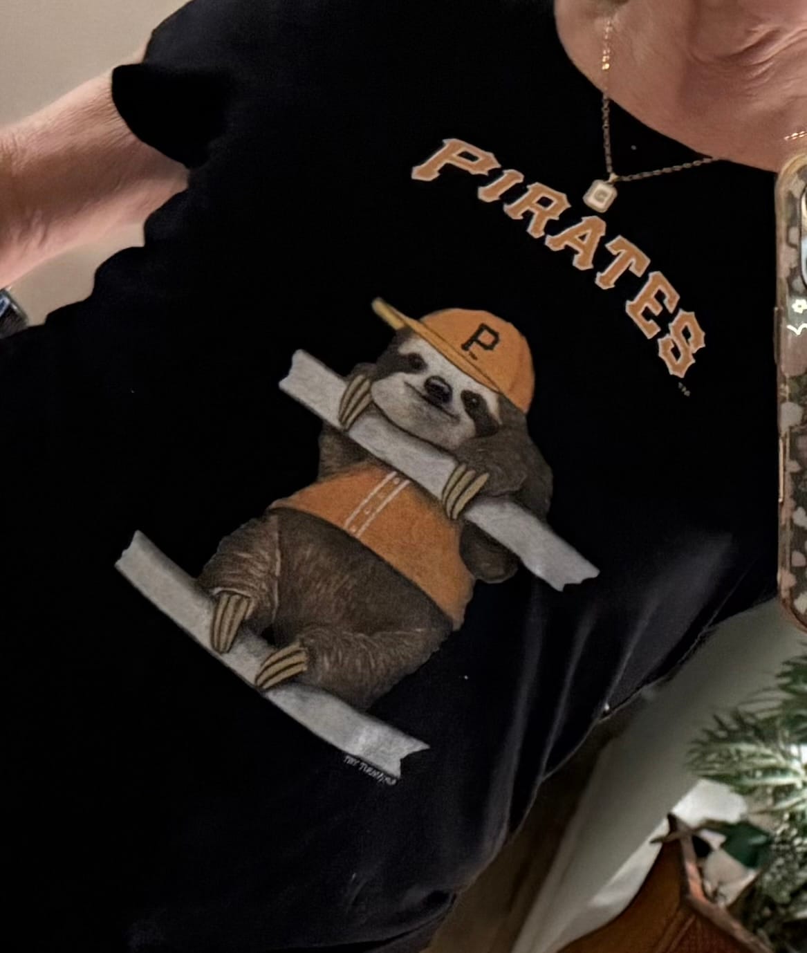 Customer photo review of Pittsburgh Pirates Sloth Tee Shirt