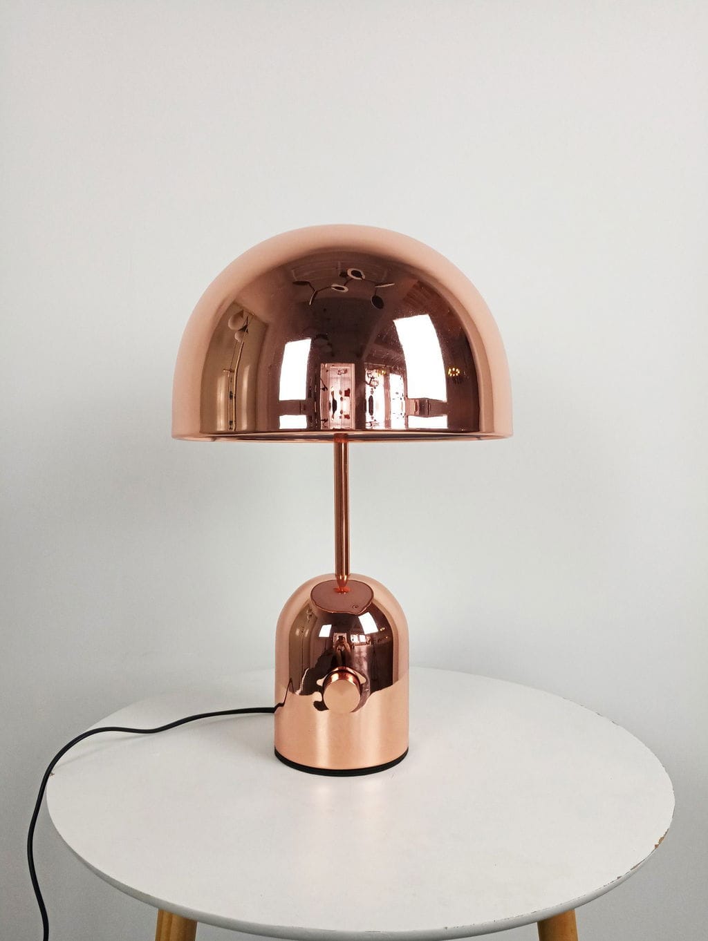 Customer photo review of Domed Metal Table Lamp, Gold Rose Gold or Chrome, Plug In