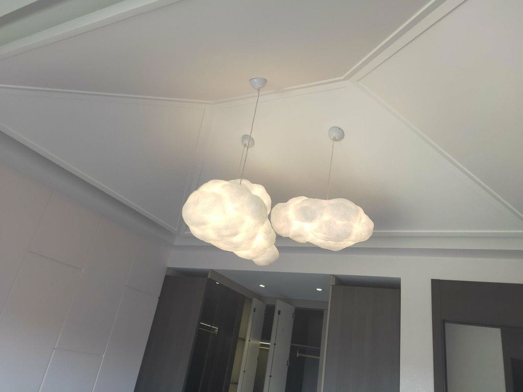 Customer photo review of Cloud-Shaped Fabric Pendant Light, Creased Texture, 30 to 90 cm