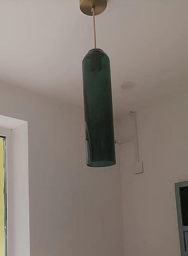 Customer photo review of Slender Cylindrical Pendant Light, Black or Gold, 120 cm